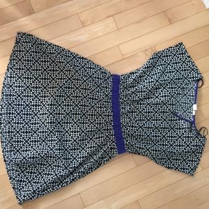 Roxy Medium Knee Length Black & White Print Dress